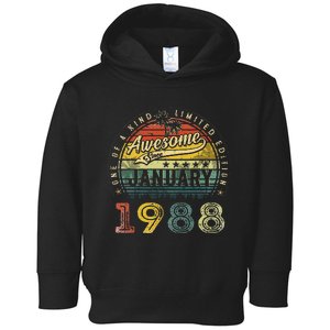 35th Birthday Gift Awesome Since January 1988 35Year Old Toddler Hoodie