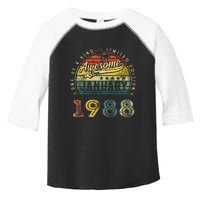 35th Birthday Gift Awesome Since January 1988 35Year Old Toddler Fine Jersey T-Shirt