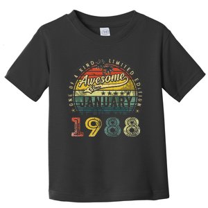 35th Birthday Gift Awesome Since January 1988 35Year Old Toddler T-Shirt