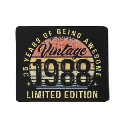 35th Birthday Gifts Vintage 1988 Limited Edition 35 Year Old Mousepad