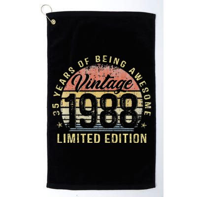 35th Birthday Gifts Vintage 1988 Limited Edition 35 Year Old Platinum Collection Golf Towel