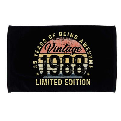 35th Birthday Gifts Vintage 1988 Limited Edition 35 Year Old Microfiber Hand Towel