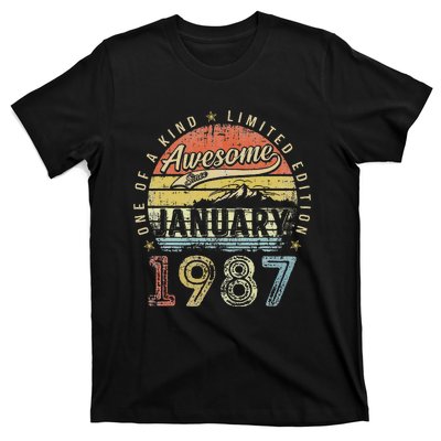 36th Birthday Gift Awesome Since January 1987 36 Year Old T-Shirt