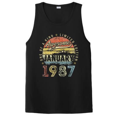 36th Birthday Gift Awesome Since January 1987 36 Year Old PosiCharge Competitor Tank