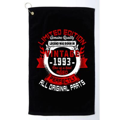 30th Birthday Gift Vintage Legends Born In 1993 30 Years Old Platinum Collection Golf Towel