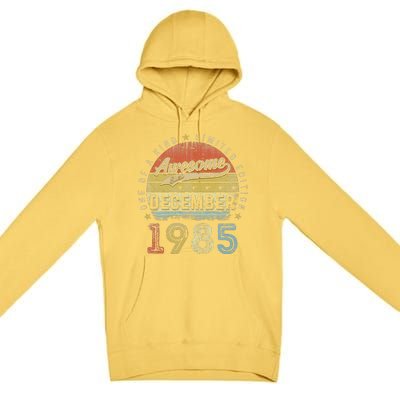 37th Birthday Gift Awesome Since December 1985 37 Year Old Premium Pullover Hoodie