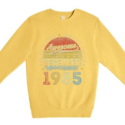 37th Birthday Gift Awesome Since December 1985 37 Year Old Premium Crewneck Sweatshirt