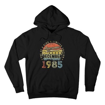 37th Birthday Gift Awesome Since December 1985 37 Year Old Hoodie