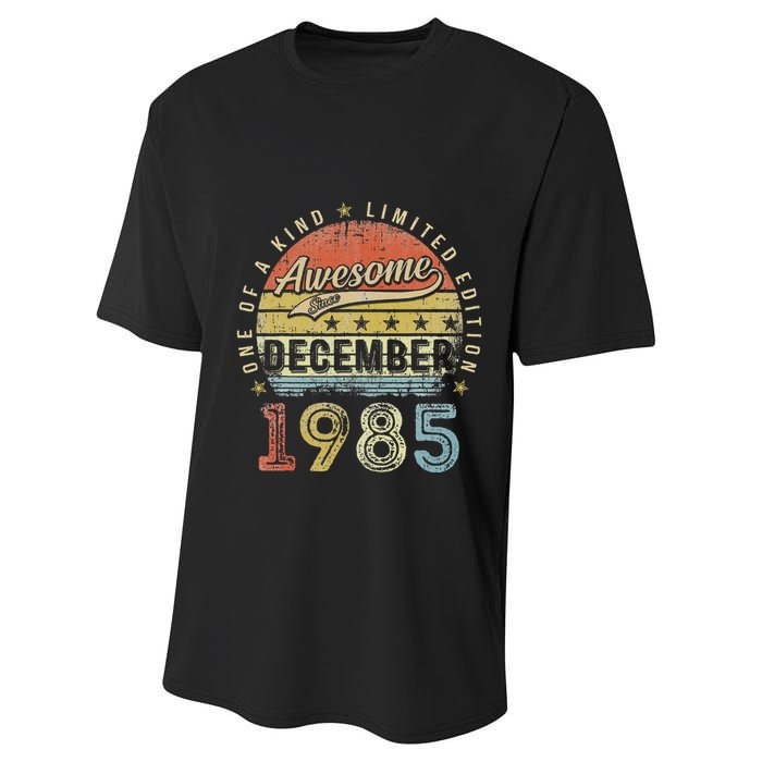 37th Birthday Gift Awesome Since December 1985 37 Year Old Performance Sprint T-Shirt