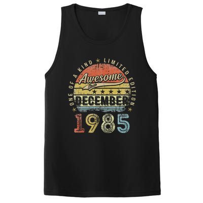 37th Birthday Gift Awesome Since December 1985 37 Year Old PosiCharge Competitor Tank