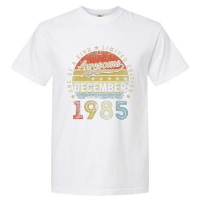 37th Birthday Gift Awesome Since December 1985 37 Year Old Garment-Dyed Heavyweight T-Shirt