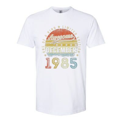 37th Birthday Gift Awesome Since December 1985 37 Year Old Softstyle CVC T-Shirt