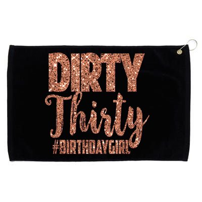 30th Birthday Gift Girly Rose Dirty Thirty 30 Grommeted Golf Towel