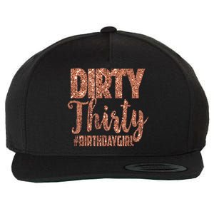 30th Birthday Gift Girly Rose Dirty Thirty 30 Wool Snapback Cap