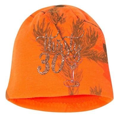 30th Birthday Giftsy Rose Gold Thirsty 30 Thirty Kati - Camo Knit Beanie