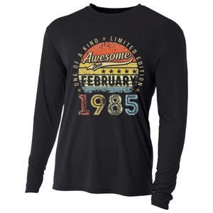 38th Birthday Gift Awesome Since February 1985 38 Year Old Love Cute Cooling Performance Long Sleeve Crew