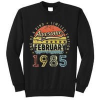 38th Birthday Gift Awesome Since February 1985 38 Year Old Love Cute Tall Sweatshirt