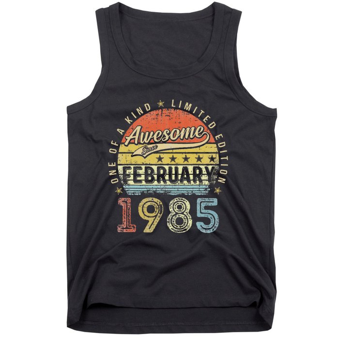 38th Birthday Gift Awesome Since February 1985 38 Year Old Love Cute Tank Top