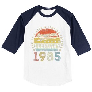 38th Birthday Gift Awesome Since February 1985 38 Year Old Love Cute Baseball Sleeve Shirt