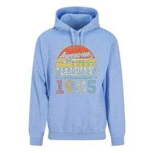 38th Birthday Gift Awesome Since February 1985 38 Year Old Love Cute Unisex Surf Hoodie