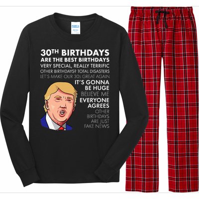 30th Birthday Gift Funny Trump Quote Long Sleeve Pajama Set