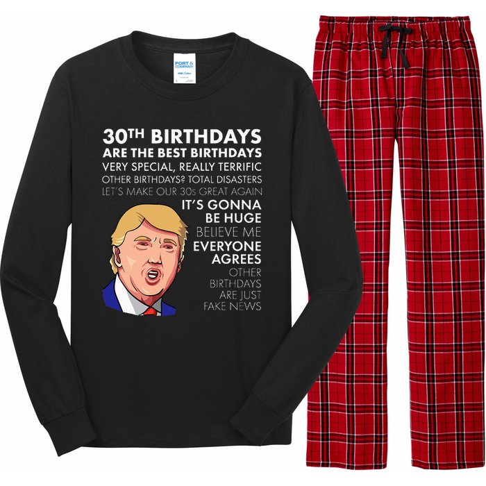 30th Birthday Gift Funny Trump Quote Long Sleeve Pajama Set