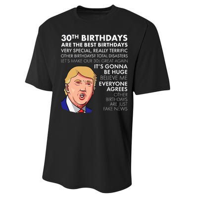 30th Birthday Gift Funny Trump Quote Performance Sprint T-Shirt