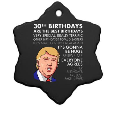 30th Birthday Gift Funny Trump Quote Ceramic Star Ornament