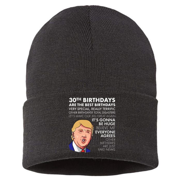 30th Birthday Gift Funny Trump Quote Sustainable Knit Beanie