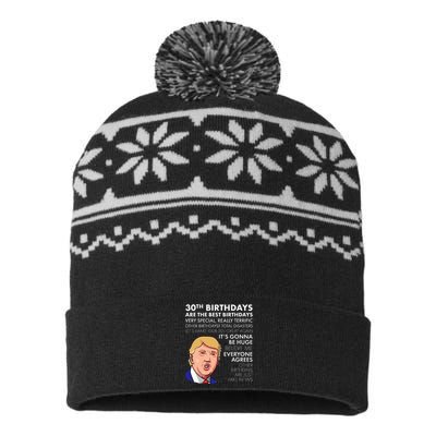 30th Birthday Gift Funny Trump Quote USA-Made Snowflake Beanie