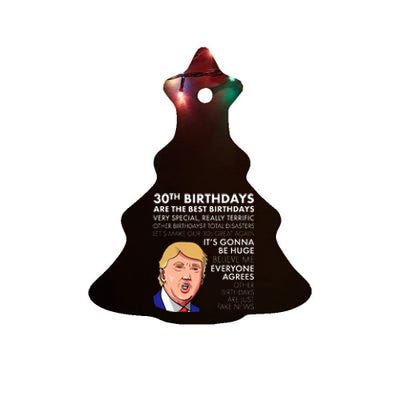 30th Birthday Gift Funny Trump Quote Ceramic Tree Ornament