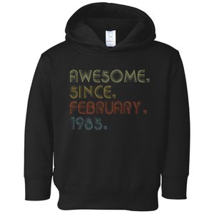 38th Birthday Gift Awesome Since February 1985 38 Year Old Toddler Hoodie