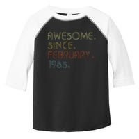 38th Birthday Gift Awesome Since February 1985 38 Year Old Toddler Fine Jersey T-Shirt