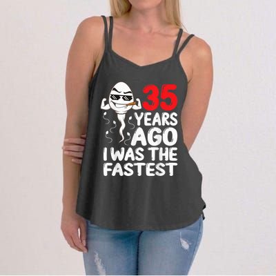  35th Birthday Gag dress 35 Years Ago I Was The Fastest Funny Women's Strappy Tank