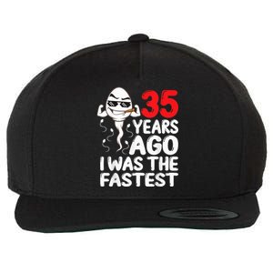  35th Birthday Gag dress 35 Years Ago I Was The Fastest Funny Wool Snapback Cap