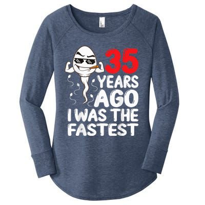  35th Birthday Gag dress 35 Years Ago I Was The Fastest Funny Women's Perfect Tri Tunic Long Sleeve Shirt