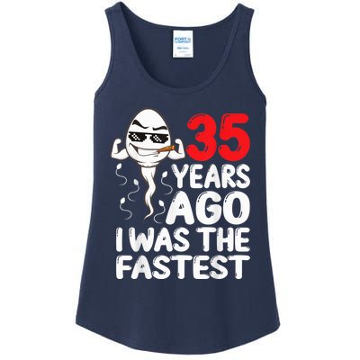  35th Birthday Gag dress 35 Years Ago I Was The Fastest Funny Ladies Essential Tank