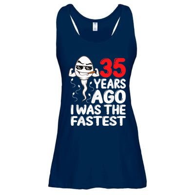  35th Birthday Gag dress 35 Years Ago I Was The Fastest Funny Ladies Essential Flowy Tank