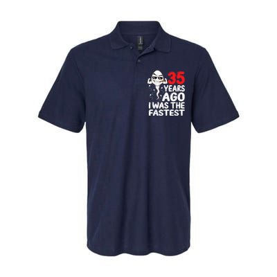  35th Birthday Gag dress 35 Years Ago I Was The Fastest Funny Softstyle Adult Sport Polo