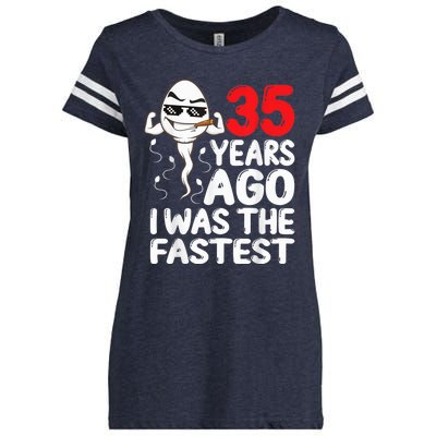  35th Birthday Gag dress 35 Years Ago I Was The Fastest Funny Enza Ladies Jersey Football T-Shirt