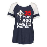  35th Birthday Gag dress 35 Years Ago I Was The Fastest Funny Enza Ladies Jersey Colorblock Tee