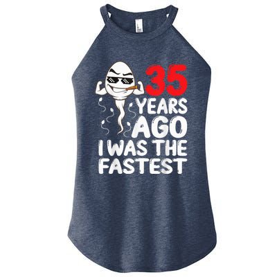  35th Birthday Gag dress 35 Years Ago I Was The Fastest Funny Women's Perfect Tri Rocker Tank