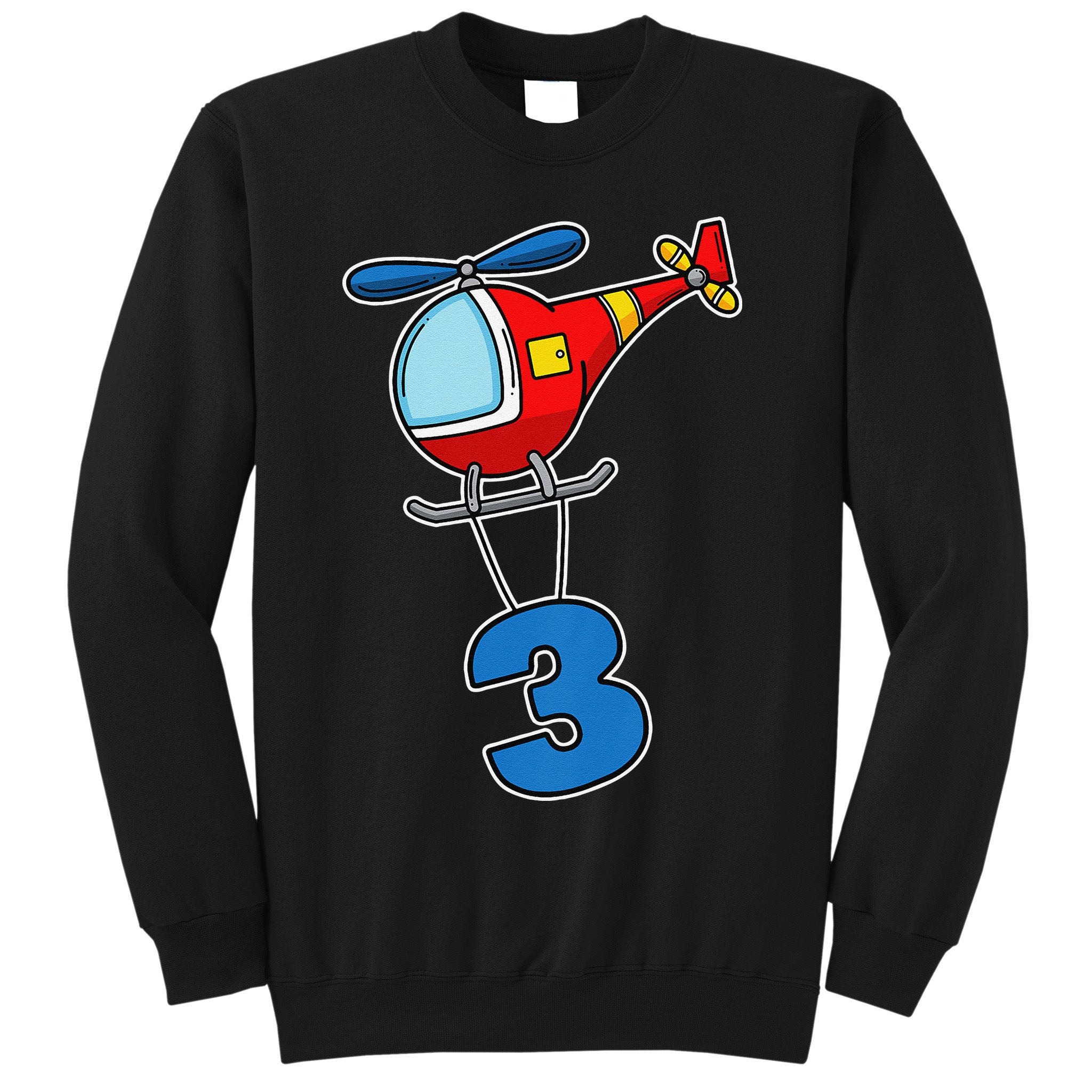 3rd Birthday Gift For A Boy I Funny Helicopter Sweatshirt