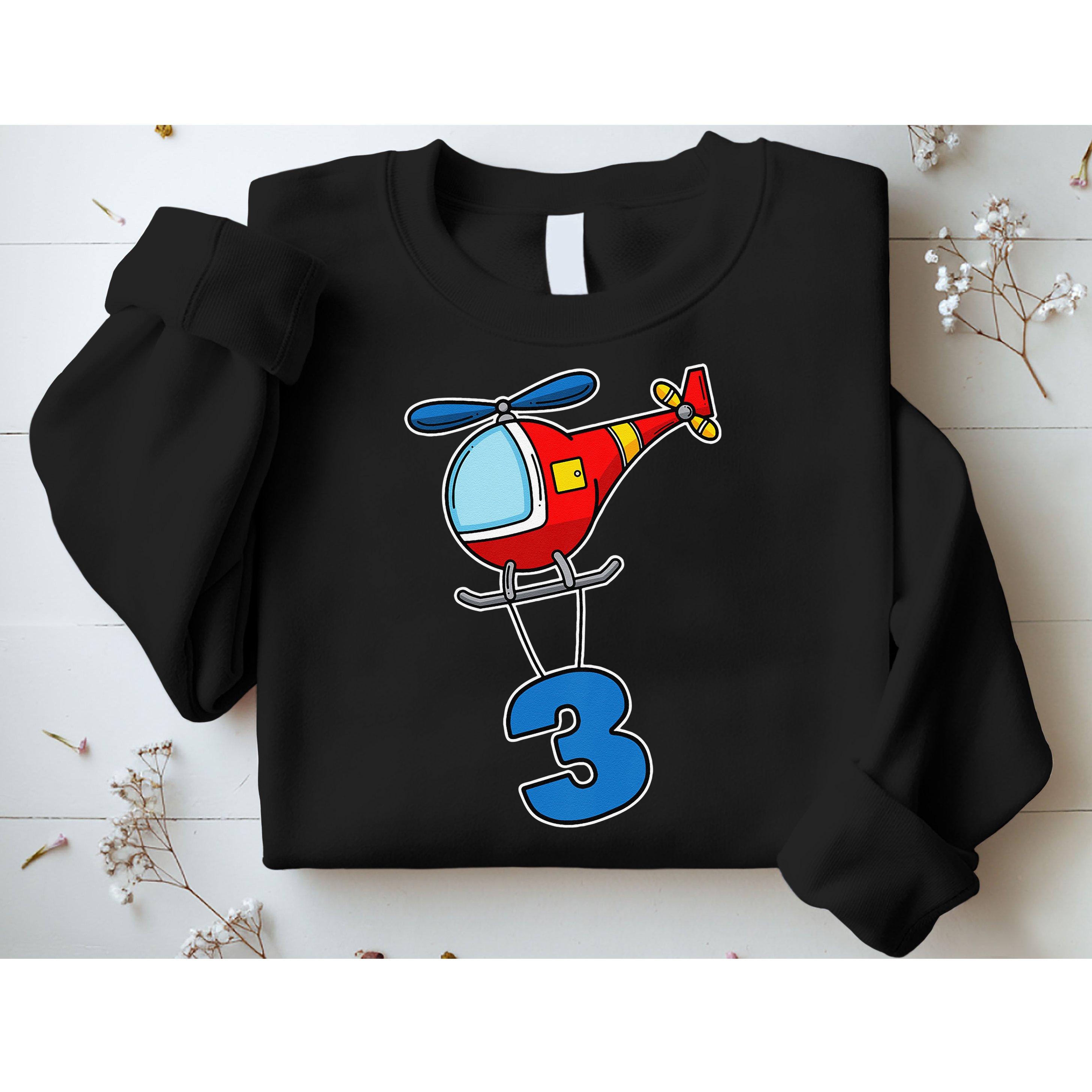 3rd Birthday Gift For A Boy I Funny Helicopter Sweatshirt