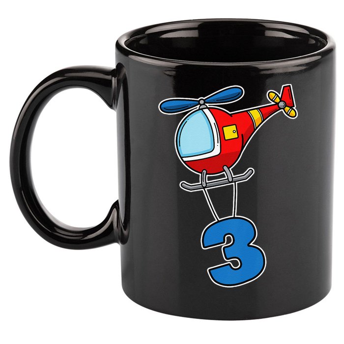 3rd Birthday Gift For A Boy I Funny Helicopter 11oz C Handle Ceramic Mug