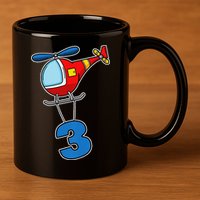 3rd Birthday Gift For A Boy I Funny Helicopter 11oz C Handle Ceramic Mug