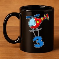 3rd Birthday Gift For A Boy I Funny Helicopter 11oz C Handle Ceramic Mug