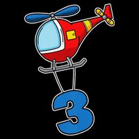 3rd Birthday Gift For A Boy I Funny Helicopter Drawstring Bag
