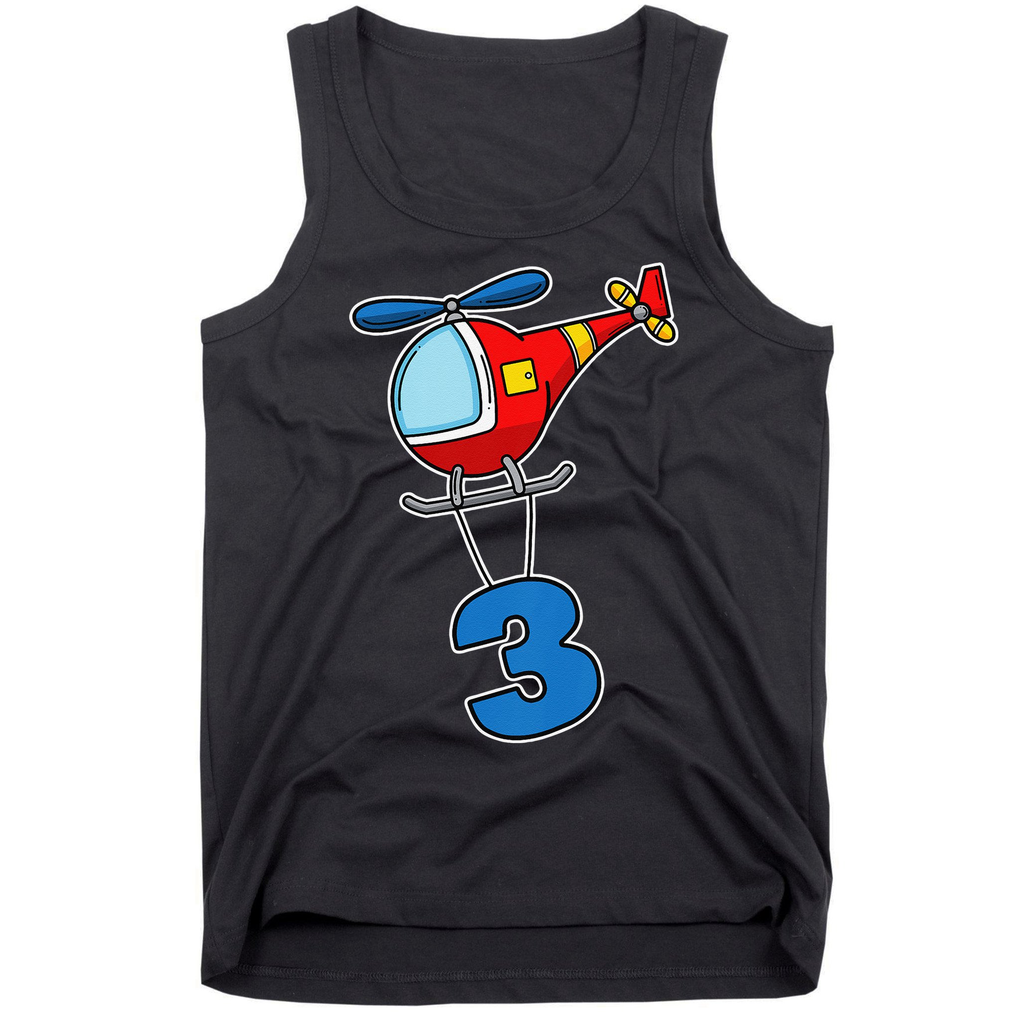 3rd Birthday Gift For A Boy I Funny Helicopter Tank Top