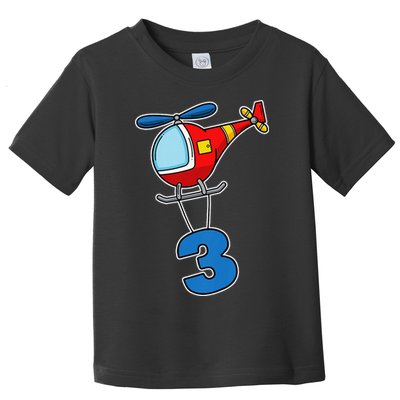 3rd Birthday Gift For A Boy I Funny Helicopter Toddler T-Shirt